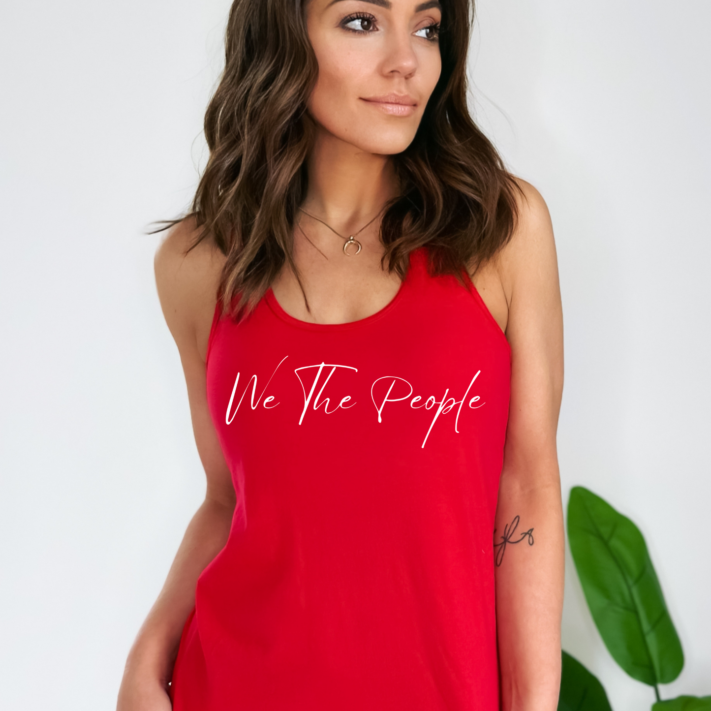 We The People Script - Women's Racerback Tank