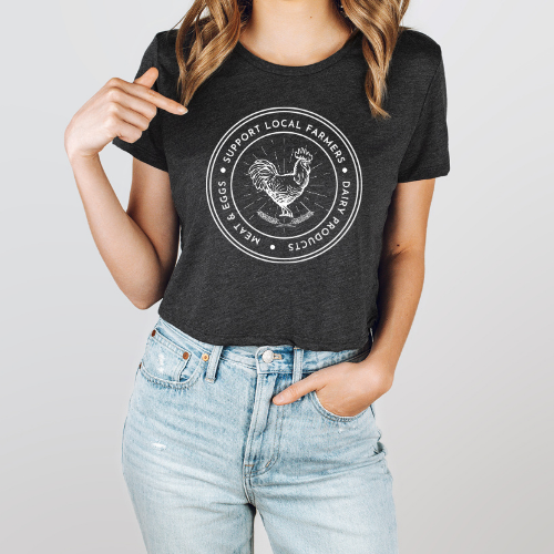 Support Local Farmers - Women's Flowy Cropped Tee