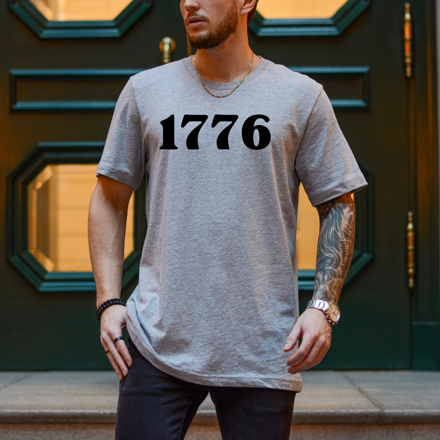1776 grey unisex jersey t-shirt