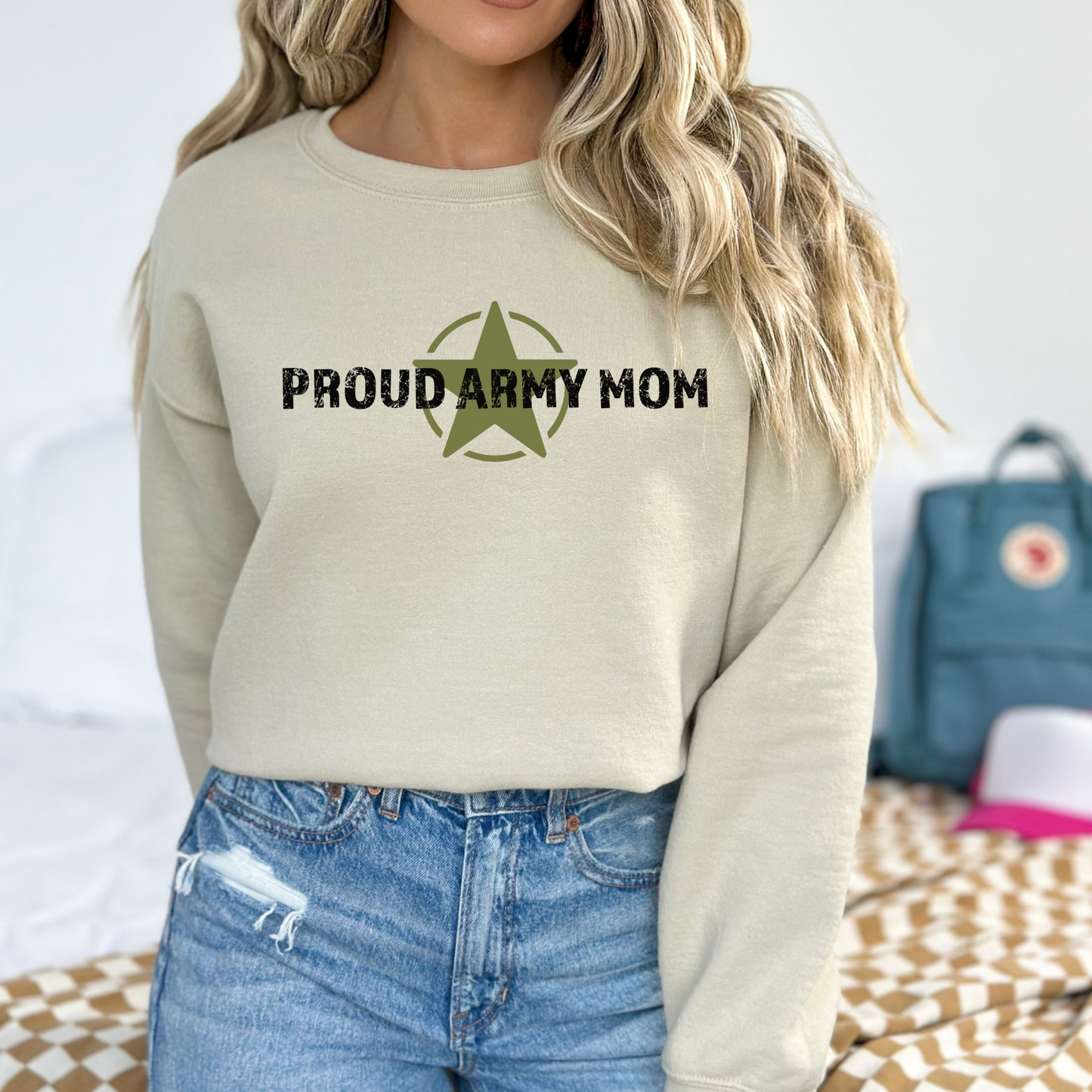 Proud Army Mom - Unisex Crewneck Sweatshirt