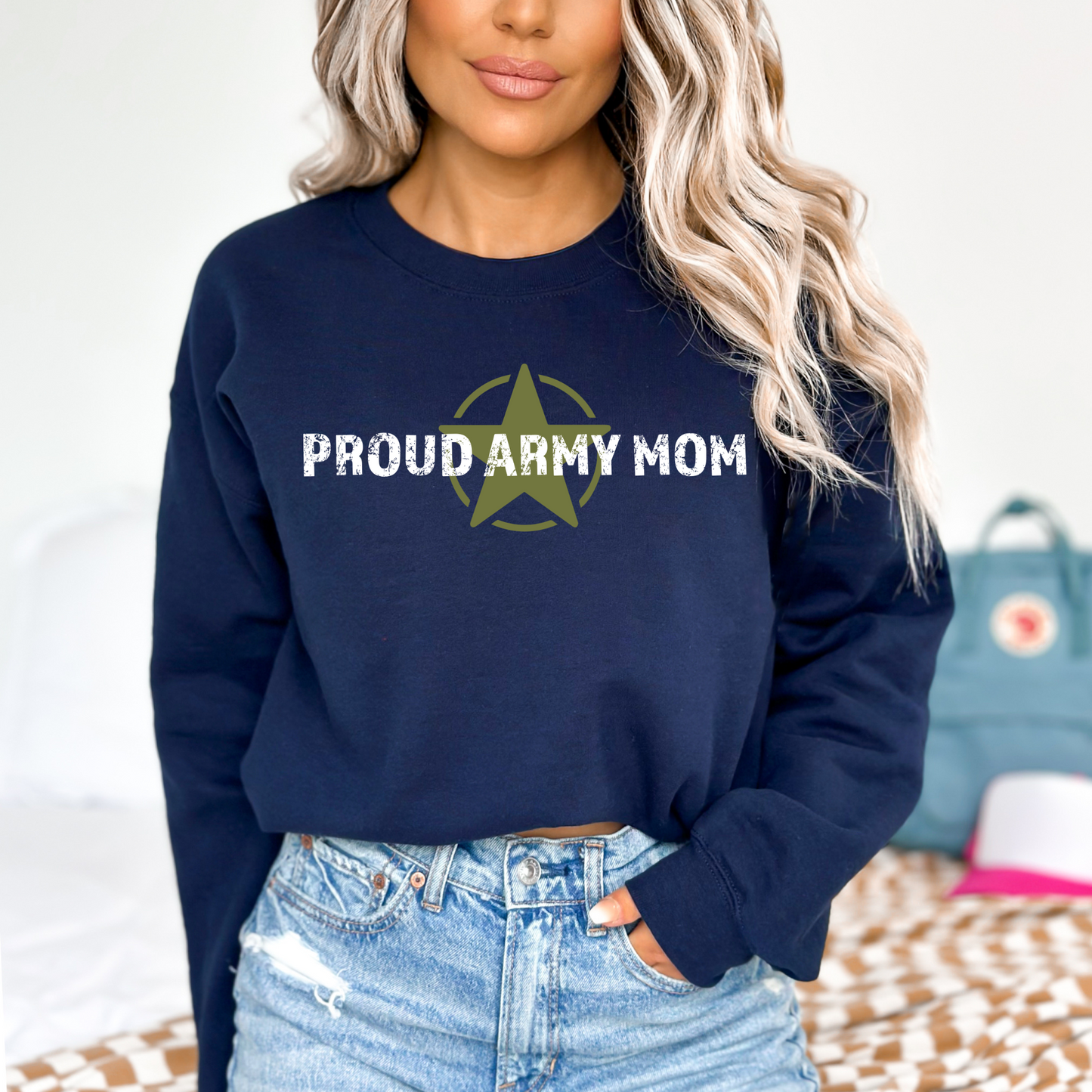 Proud Army Mom - Unisex Crewneck Sweatshirt