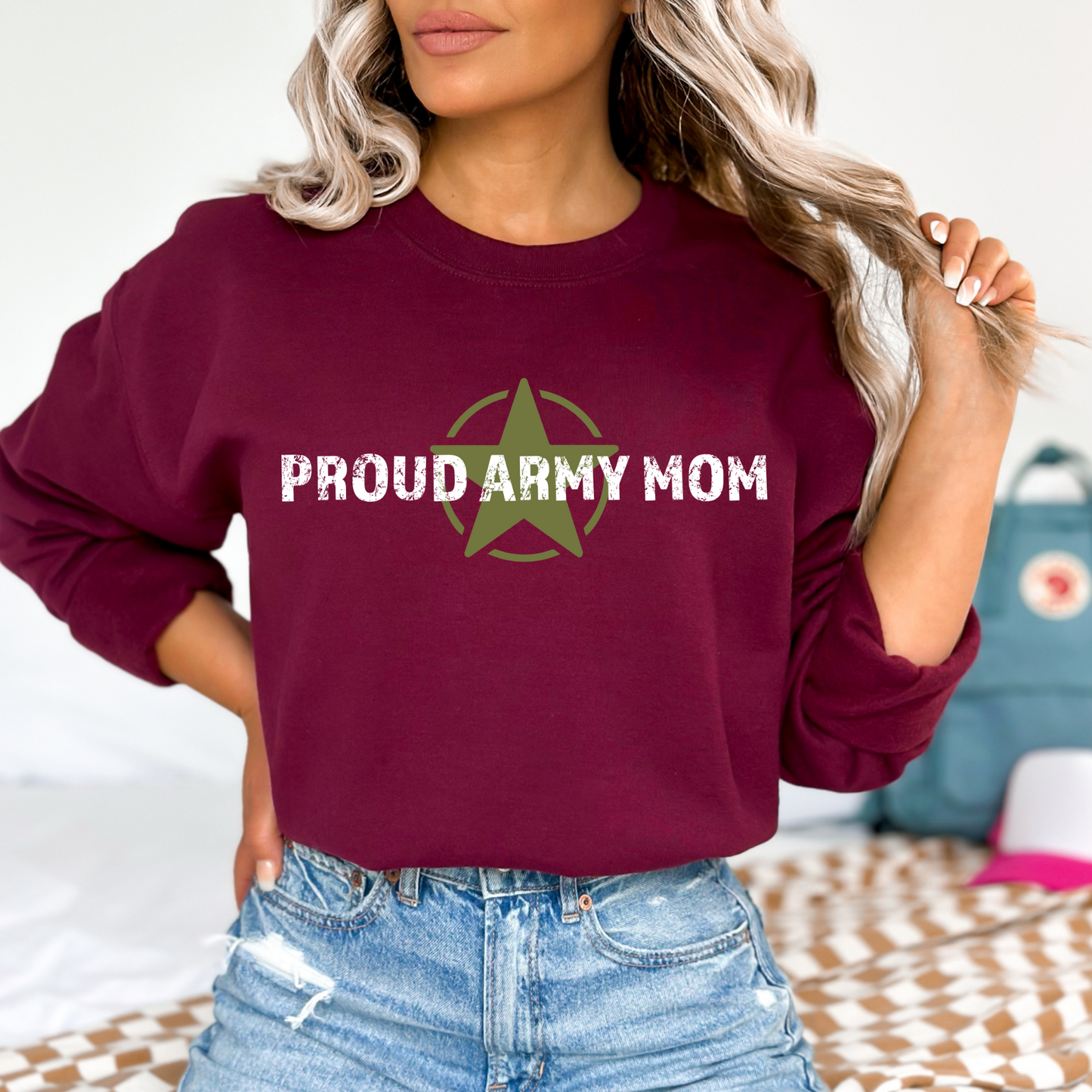 Proud Army Mom - Unisex Crewneck Sweatshirt
