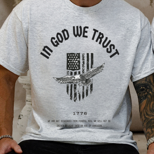 In God We Trust Patriotic Eagle - Classic Heavyweight T-Shirt