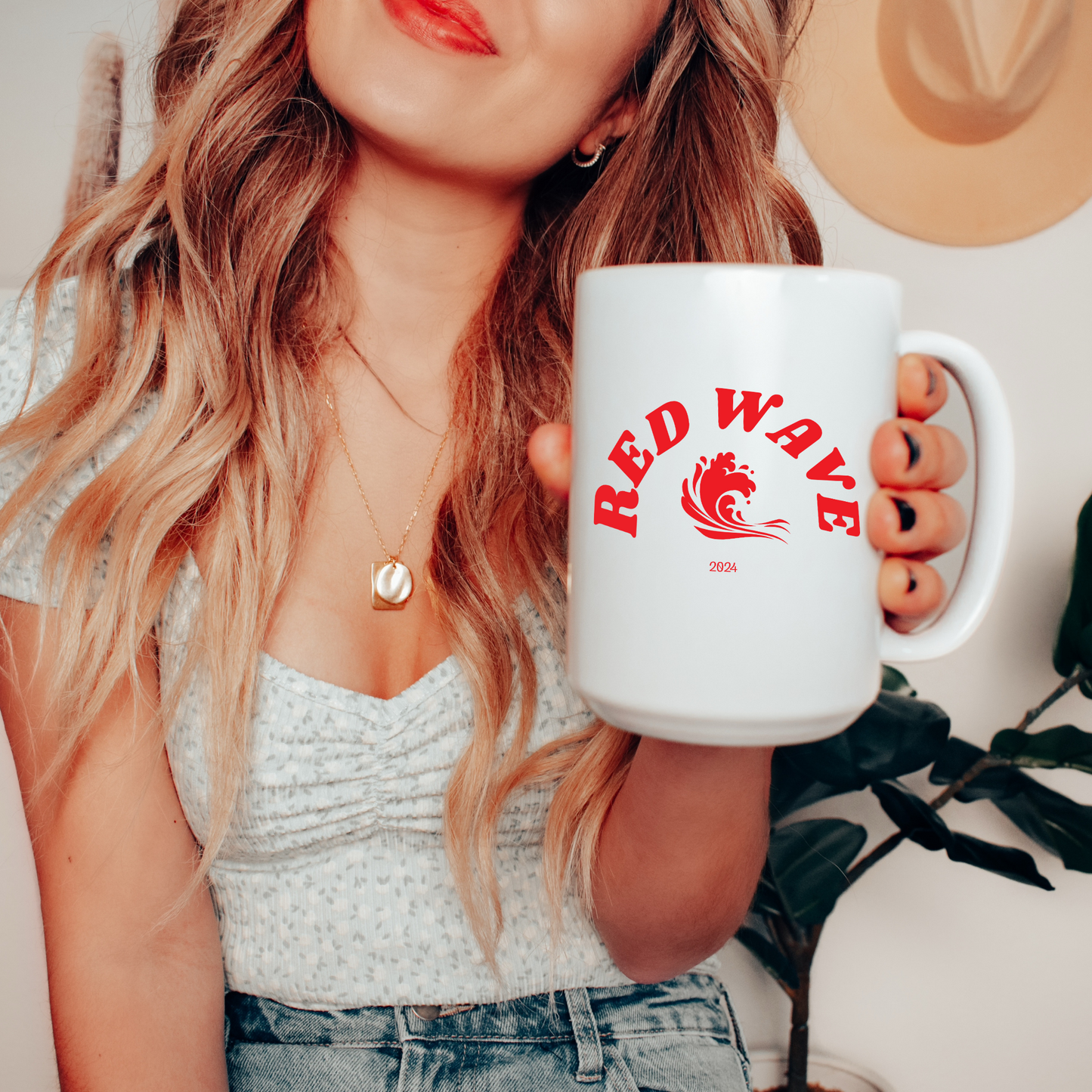 Red Wave 2024 - White Glossy Mug