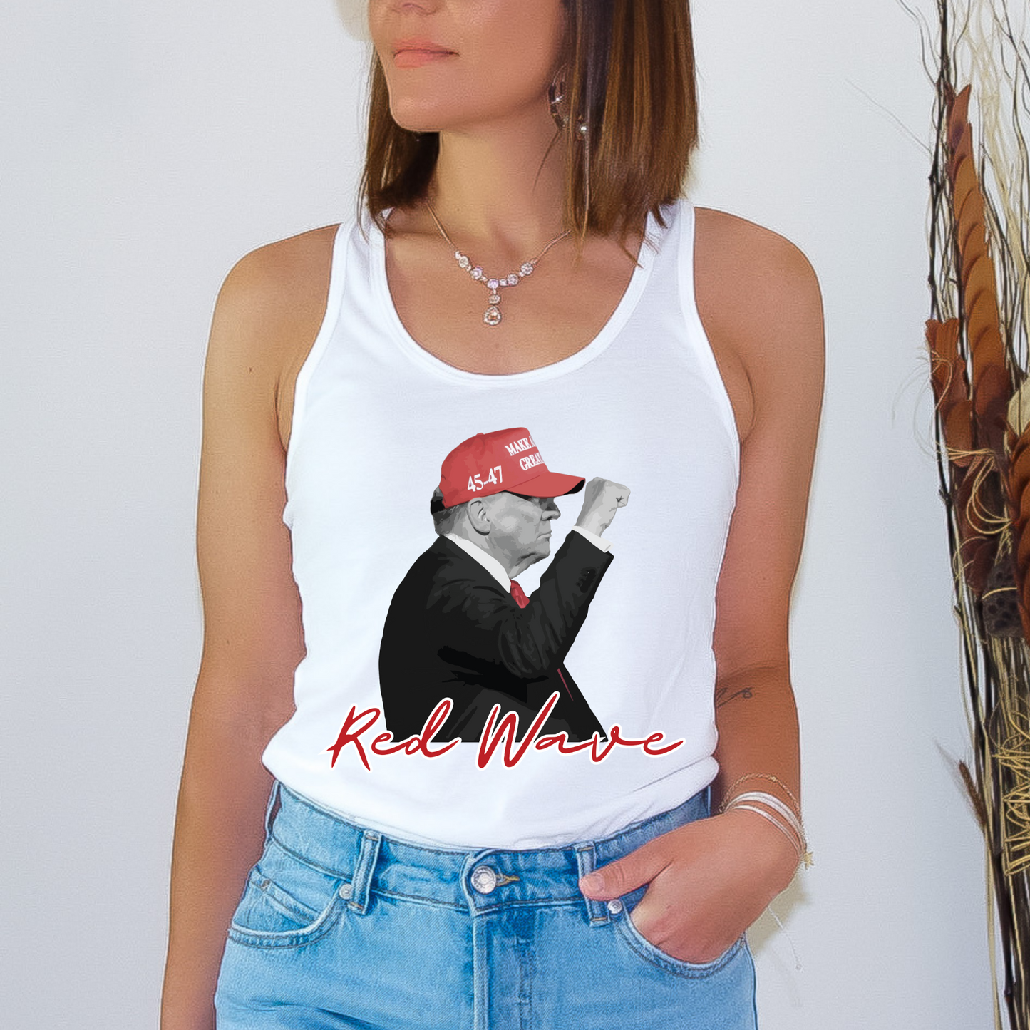 Trump Red Wave - Women's Racerback Tank