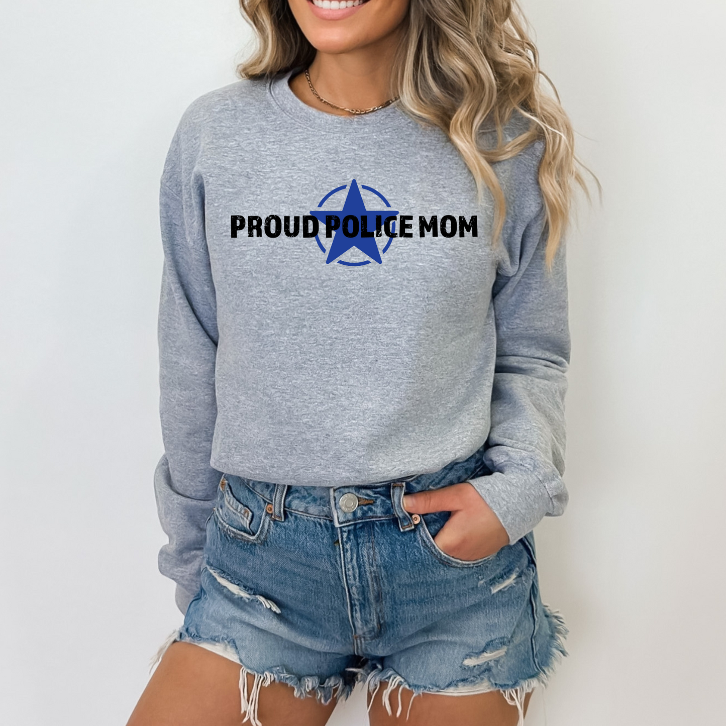 Proud Police Mom - Unisex Crewneck Sweatshirt