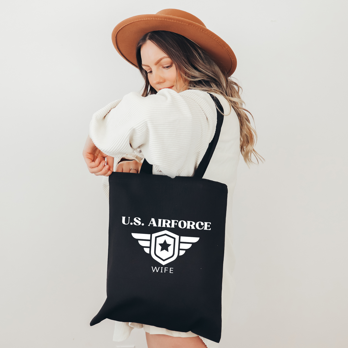 U.S. Airforce Wife - Cotton Canvas Tote Bag