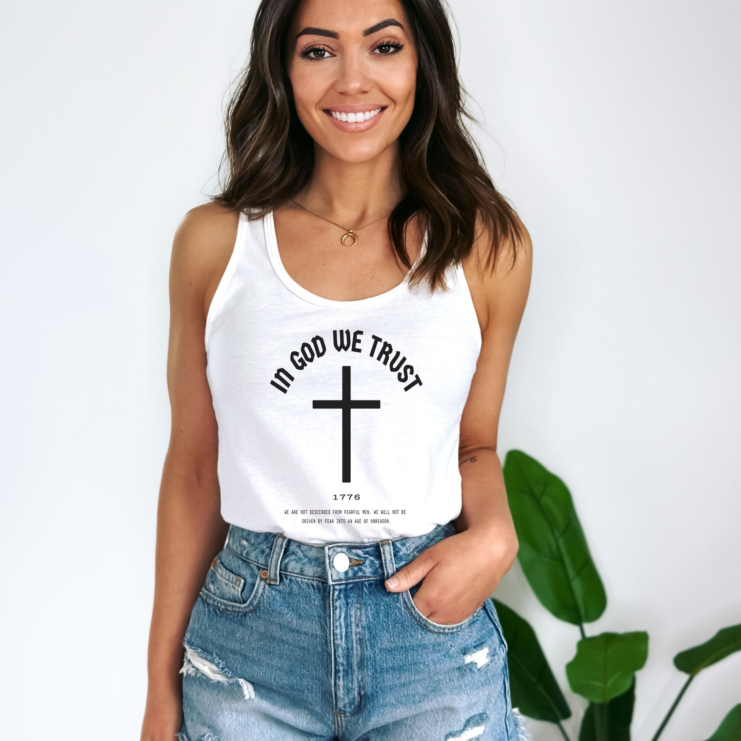 In God We Trust Cross - Women's Racerback Tank