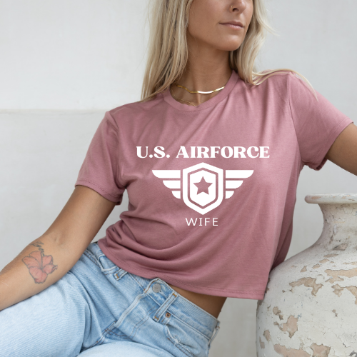 U.S. Airforce Wife - Women's Flowy Cropped Tee
