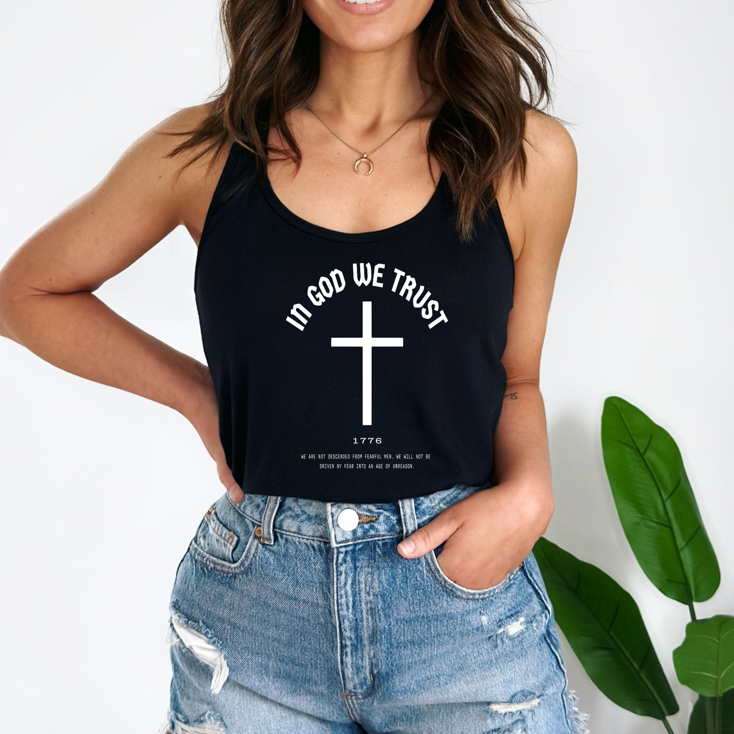 In God We Trust Cross - Women's Racerback Tank