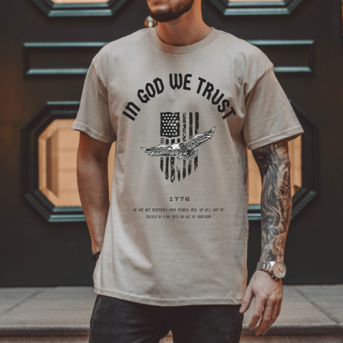In God We Trust Patriotic Eagle - Classic Heavyweight T-Shirt