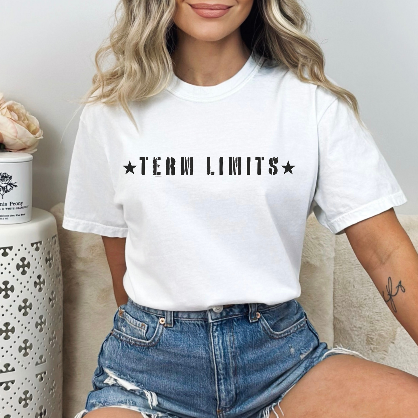 Term Limits Black Stars - Unisex Garment-Dyed Heavyweight Tee