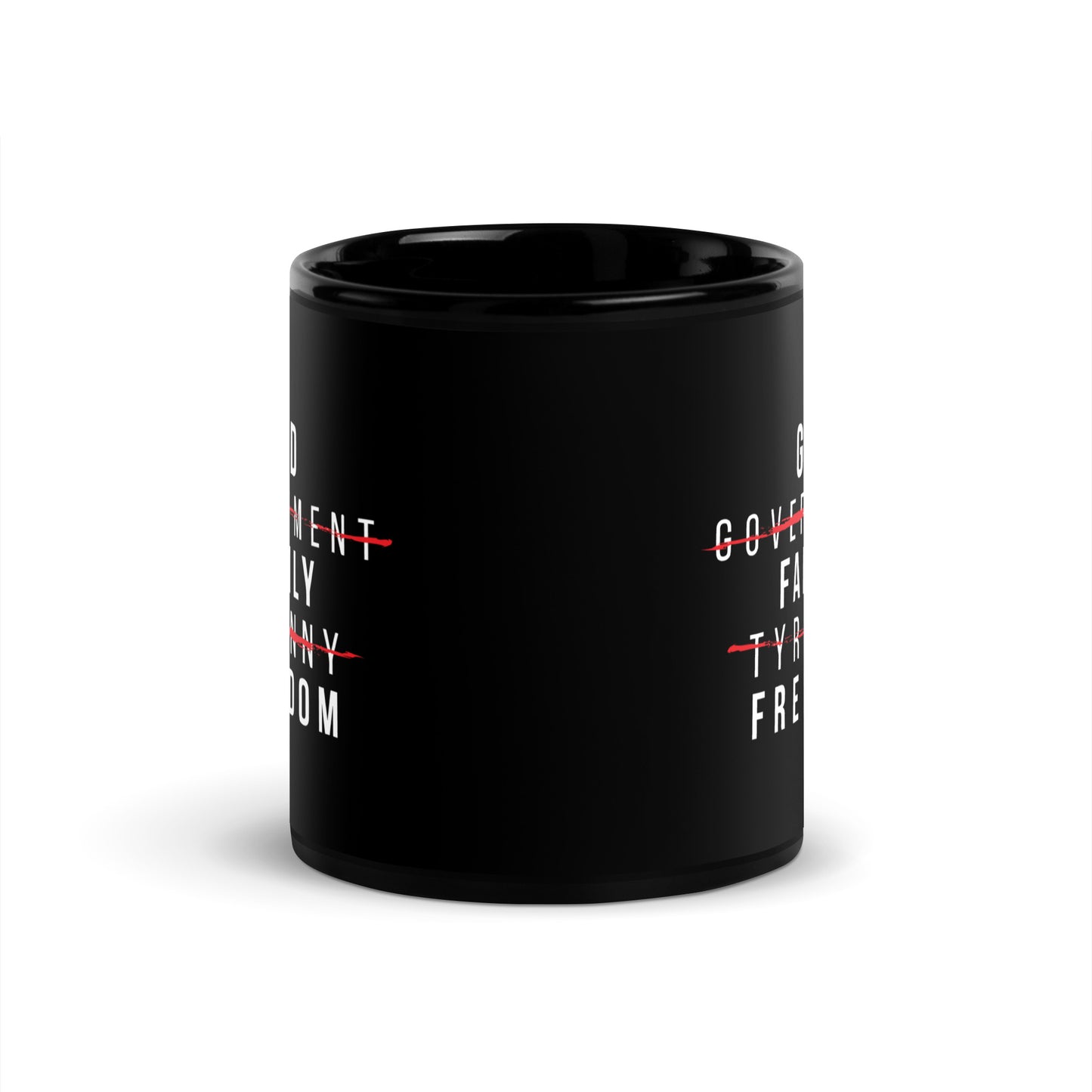 God Family Freedom - Black Glossy Mug