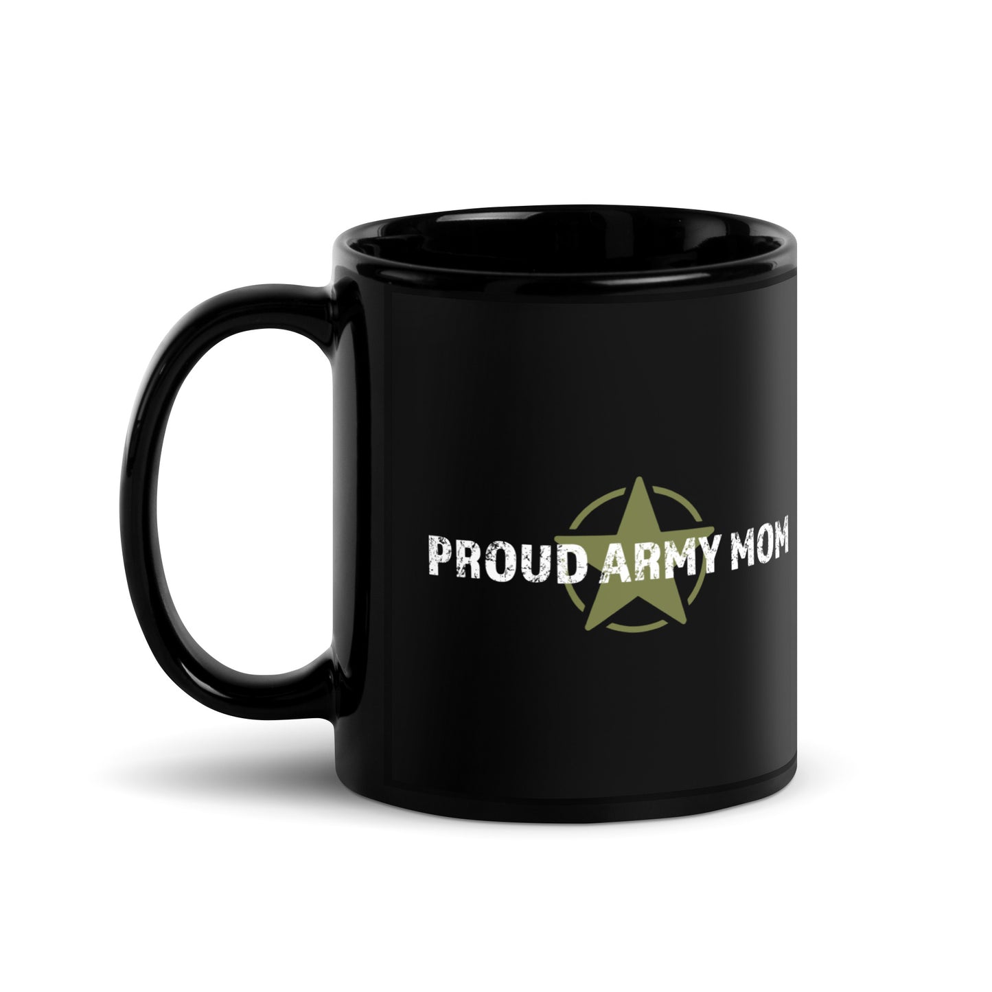 Proud Army Mom - Black Glossy Mug