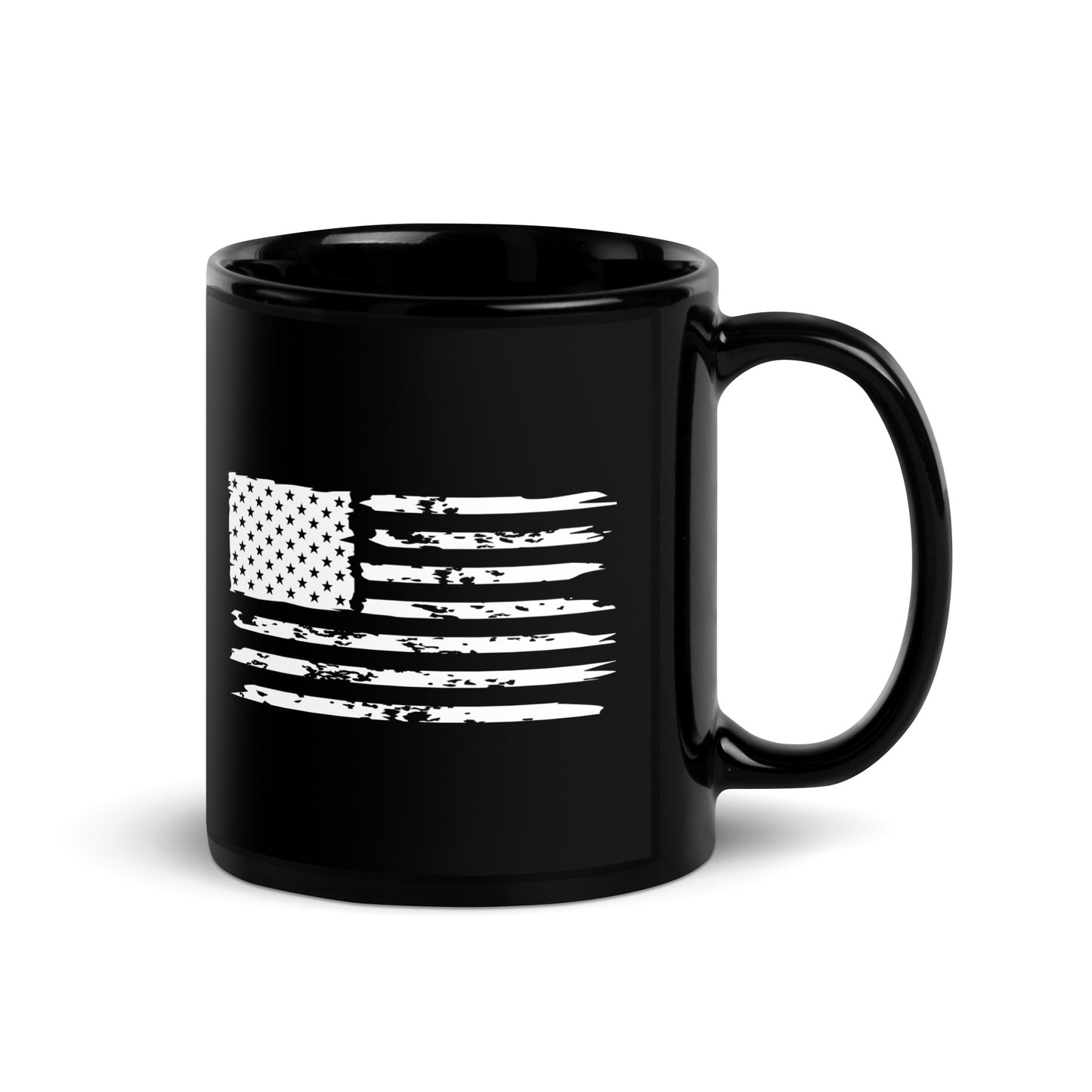 American Flag - Black Glossy Mug