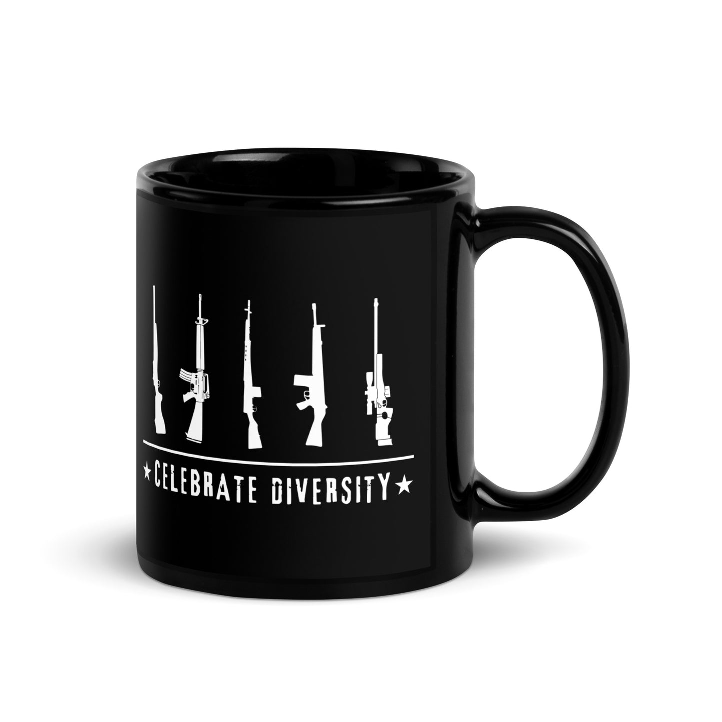 Celebrate Diversity - Black Glossy Mug