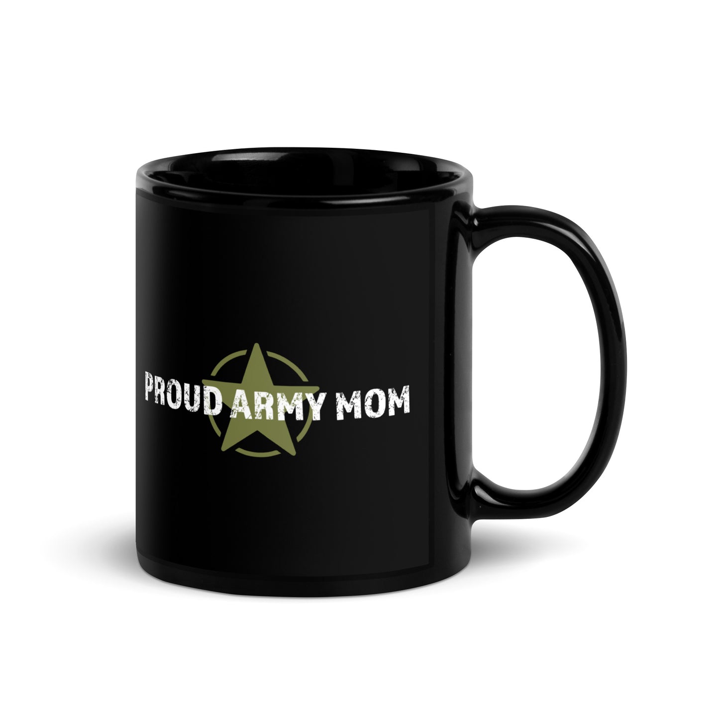 Proud Army Mom - Black Glossy Mug