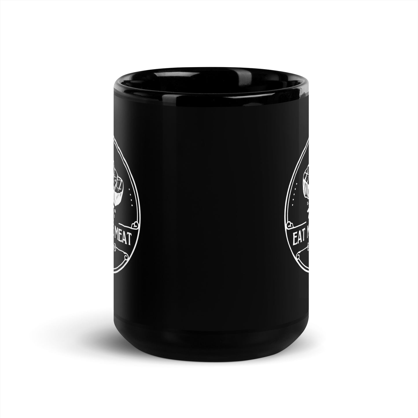 Eat More Meat - Black Glossy Mug
