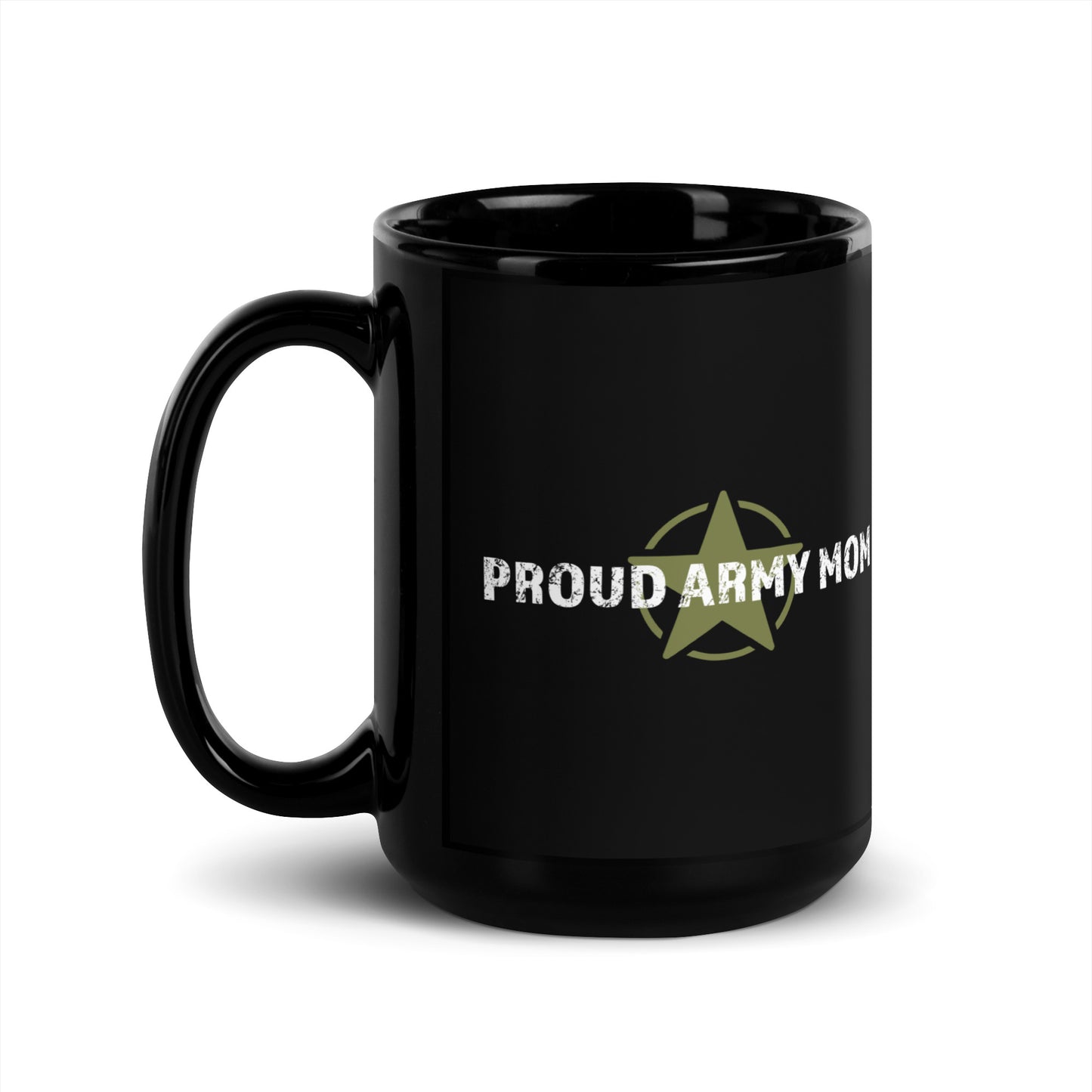 Proud Army Mom - Black Glossy Mug