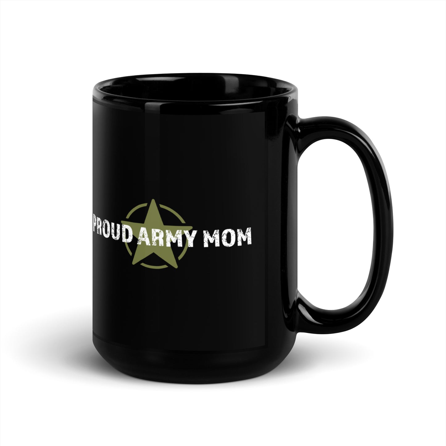 Proud Army Mom - Black Glossy Mug