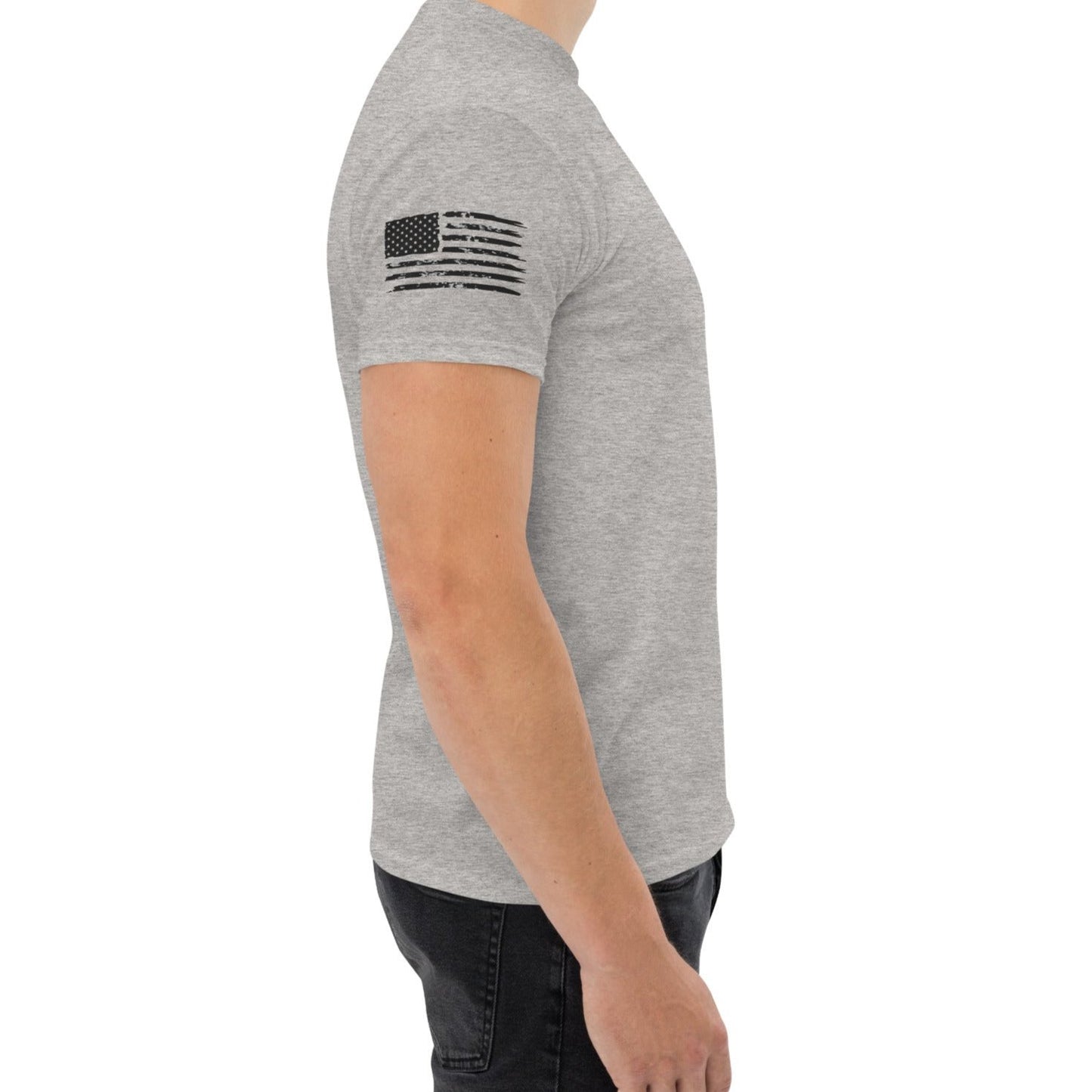 American Flag (sleeve) - Classic Heavyweight T-Shirt