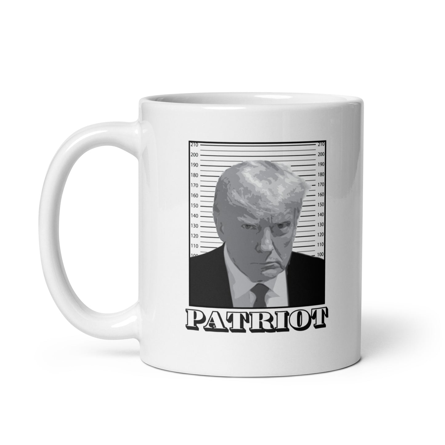 Trump Mugshot Patriot - White Glossy Mug