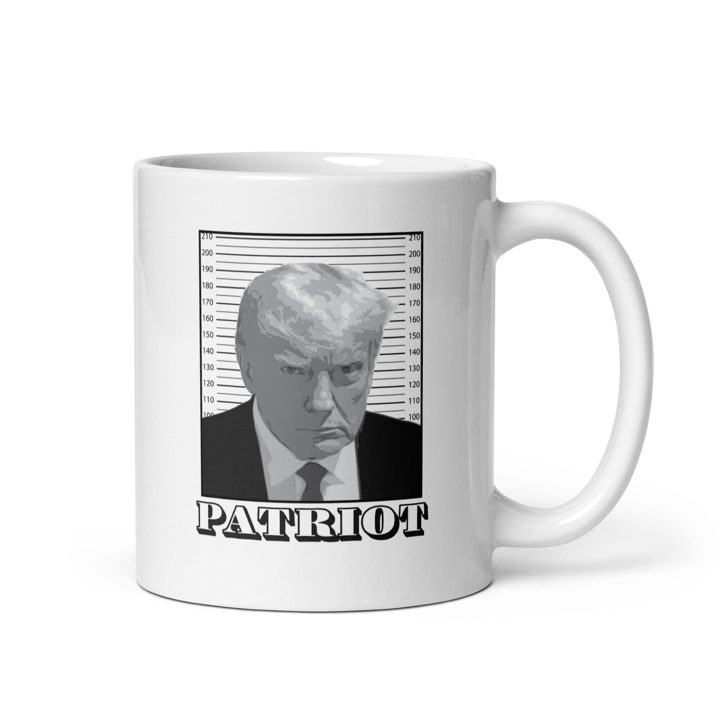 Trump Mugshot Patriot - White Glossy Mug