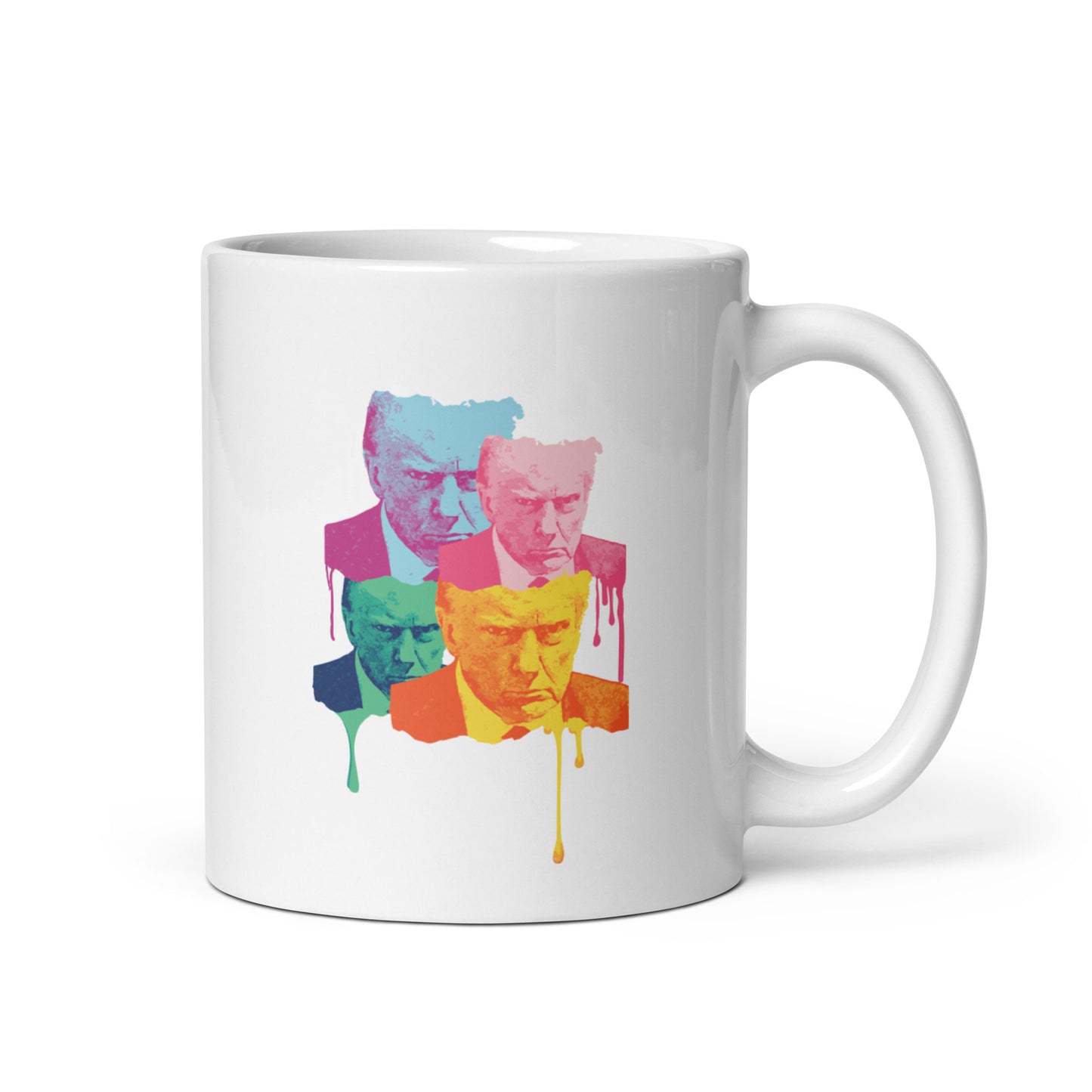 Trump Mugshot Drip - White Glossy Mug