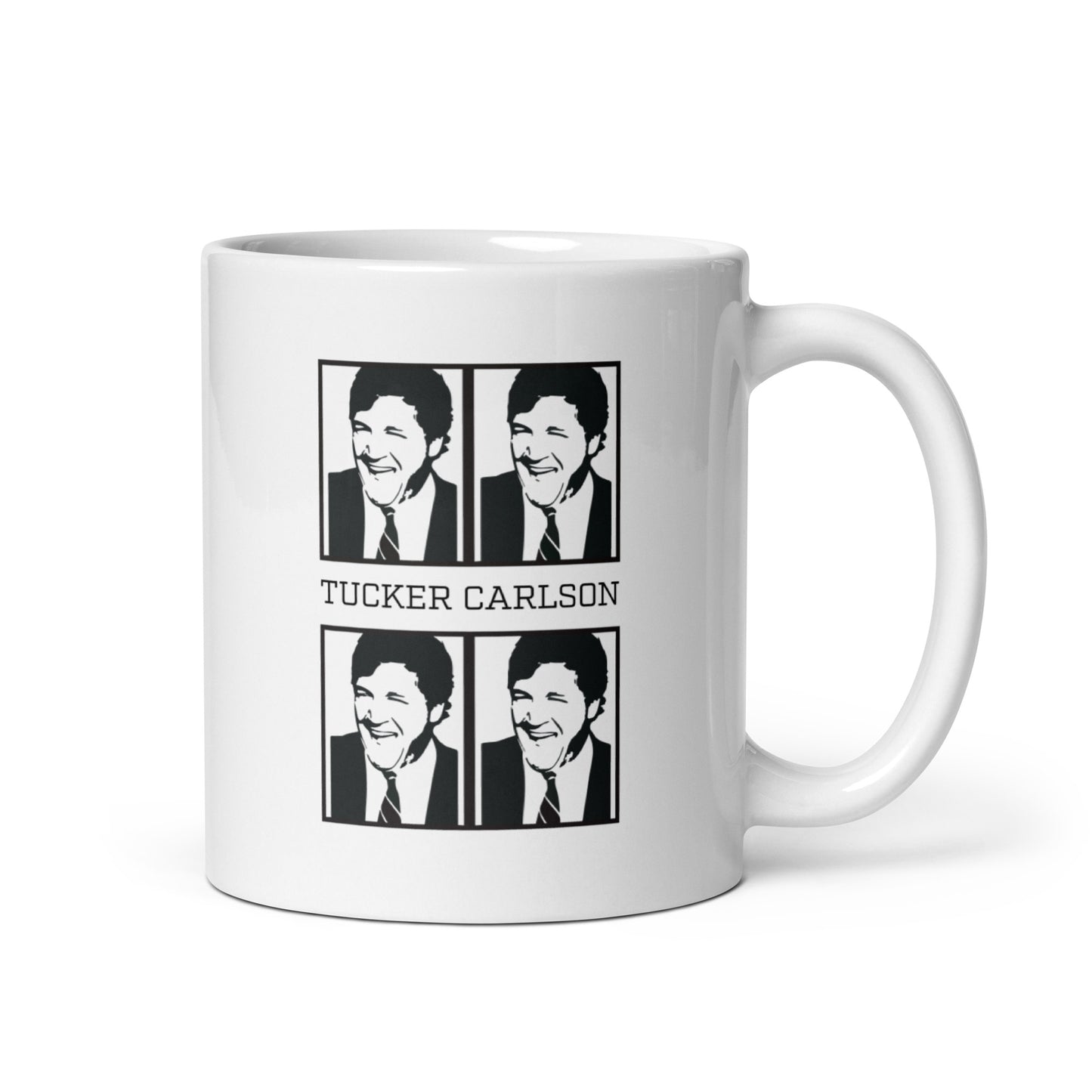 Tucker Carlson Warhol Style - White Glossy Mug