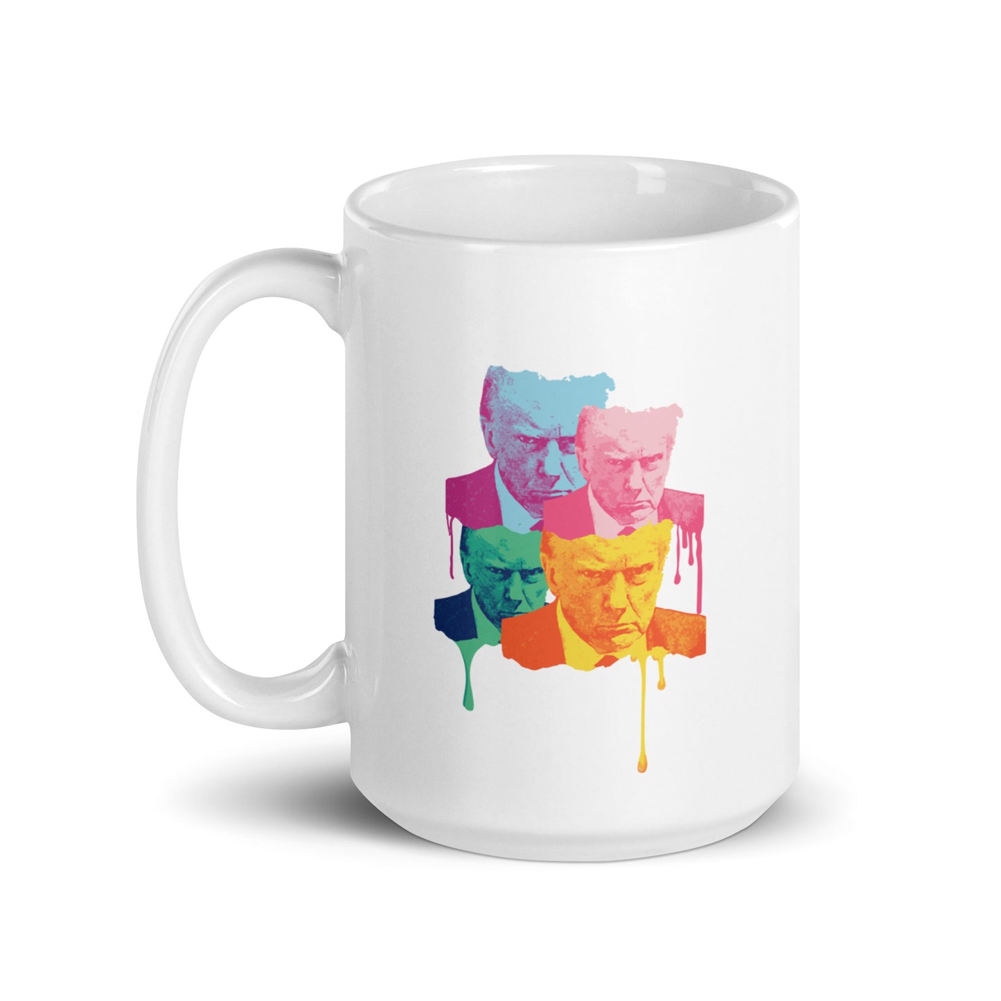 Trump Mugshot Drip - White Glossy Mug