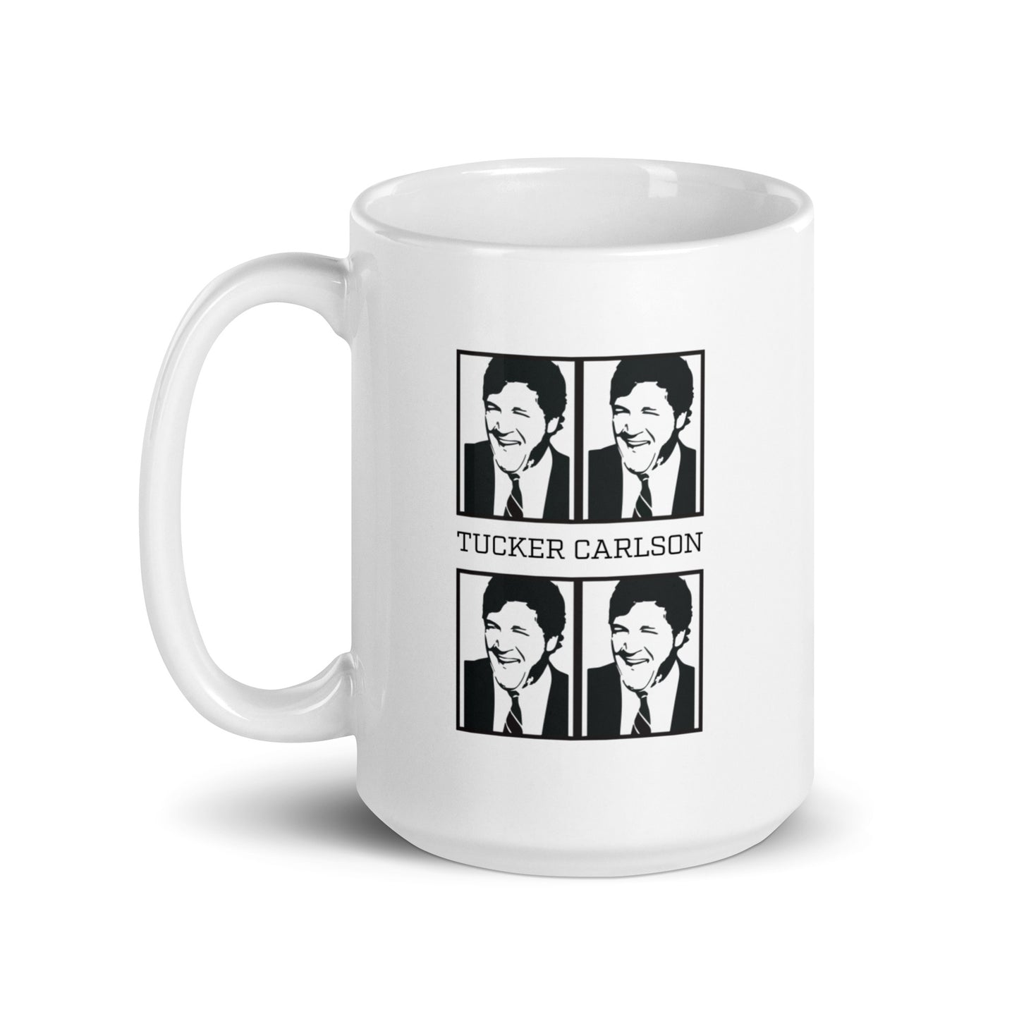 Tucker Carlson Warhol Style - White Glossy Mug