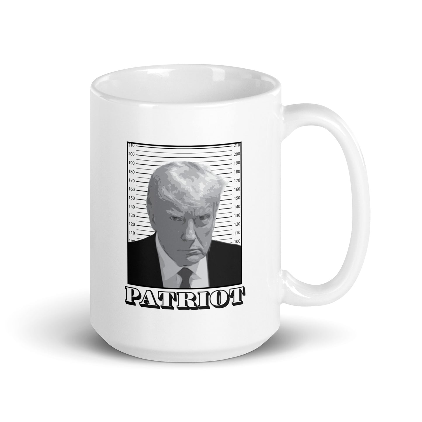 Trump Mugshot Patriot - White Glossy Mug