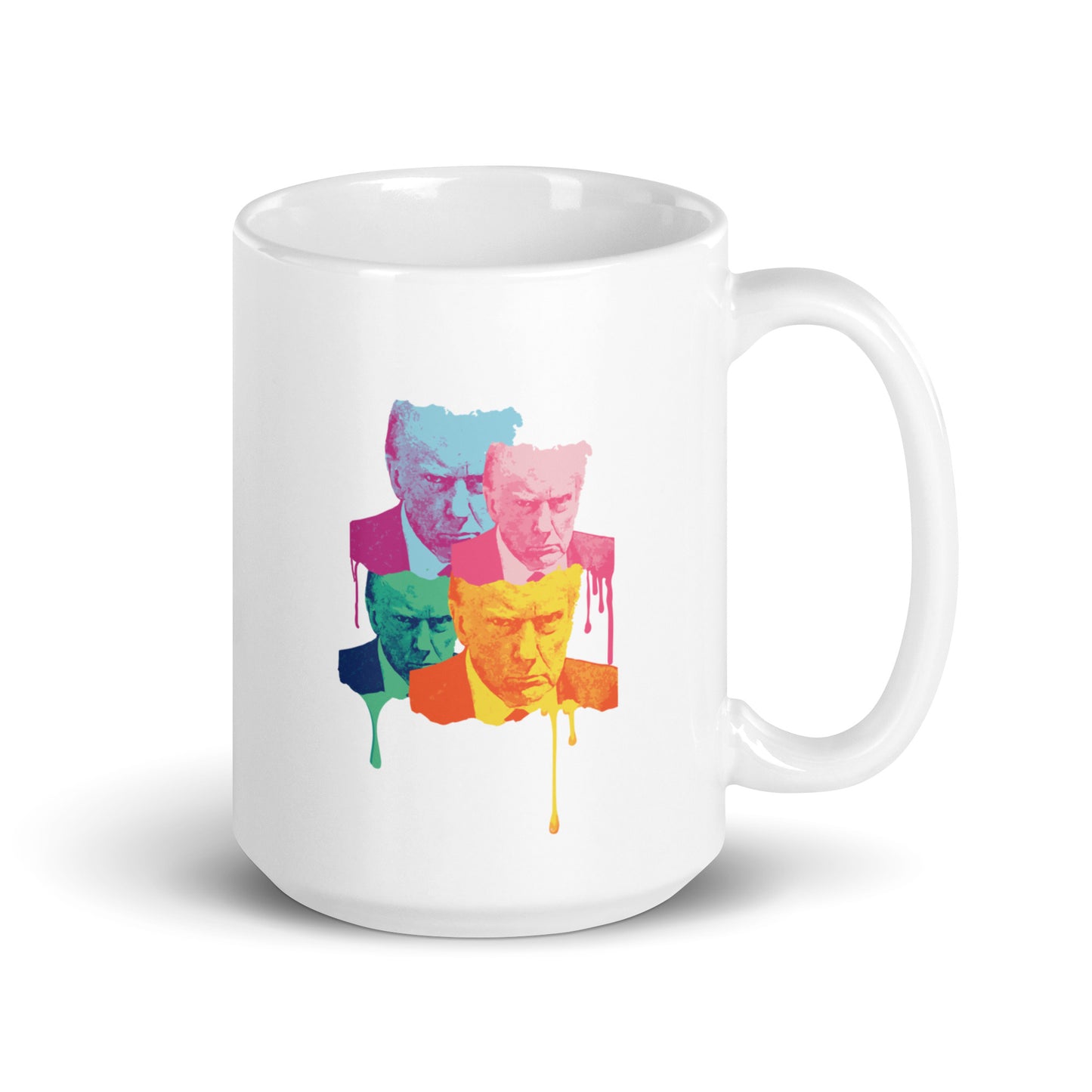 Trump Mugshot Drip - White Glossy Mug