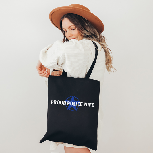 Proud Police Wife - Cotton Canvas Tote Bag
