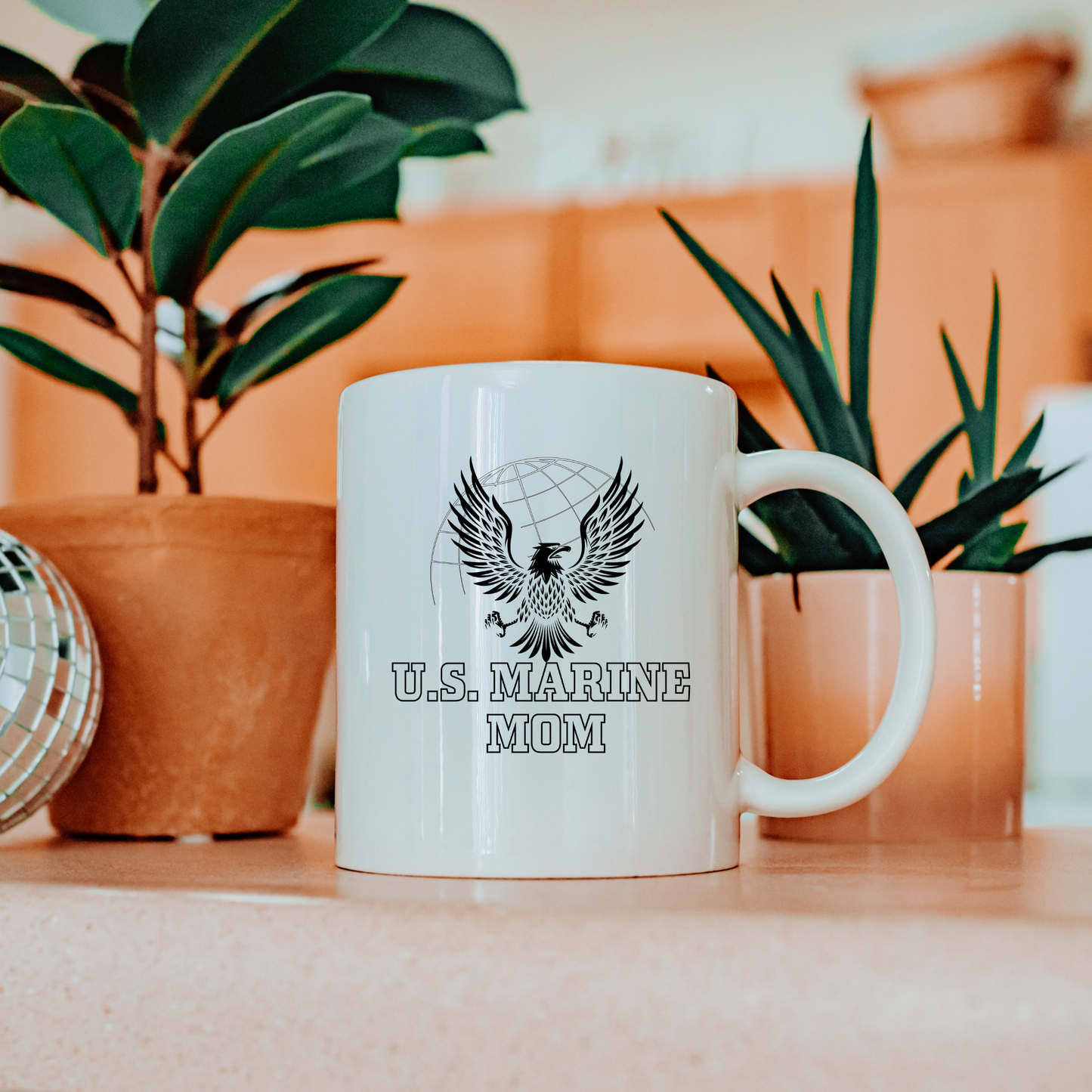 U.S. Marine Mom - White Glossy Mug