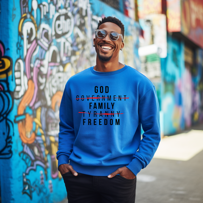 God Family Freedom - Unisex Crewneck Sweatshirt