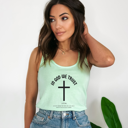 In God We Trust Cross - Women's Racerback Tank