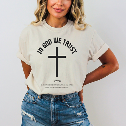In God We Trust Lady Liberty - Unisex Garment-Dyed Heavyweight Tee
