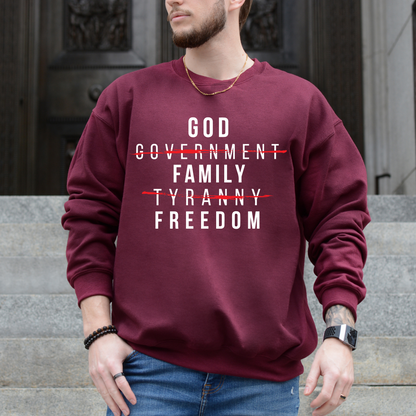 God Family Freedom - Unisex Crewneck Sweatshirt