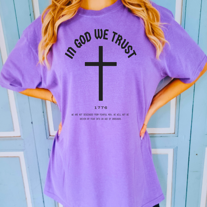 In God We Trust Lady Liberty - Unisex Garment-Dyed Heavyweight Tee