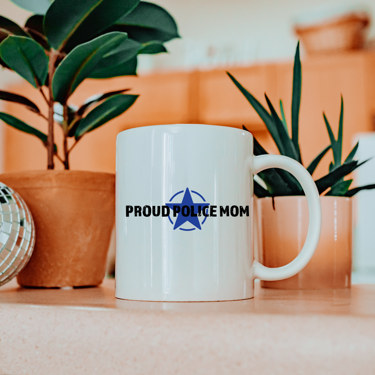 Proud Police Mom - White Glossy Mug