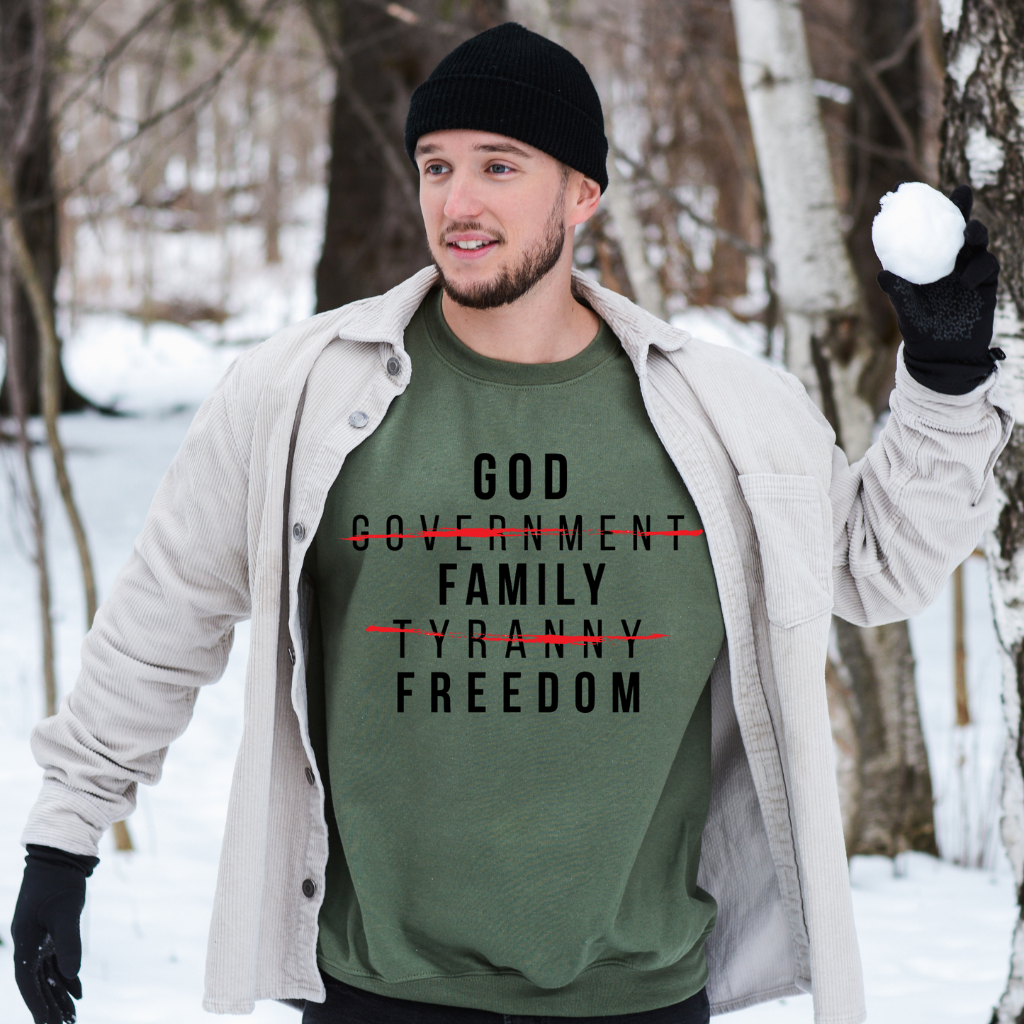 God Family Freedom - Unisex Crewneck Sweatshirt