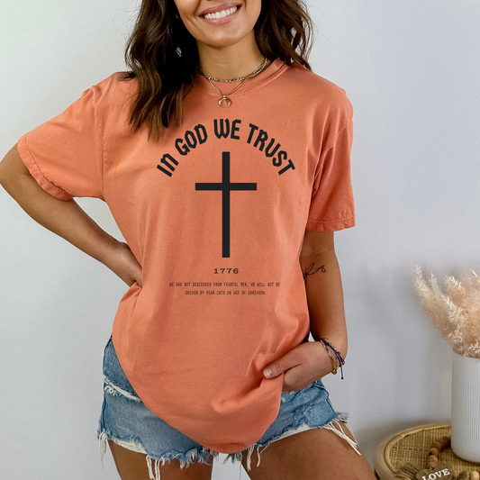 In God We Trust Lady Liberty - Unisex Garment-Dyed Heavyweight Tee