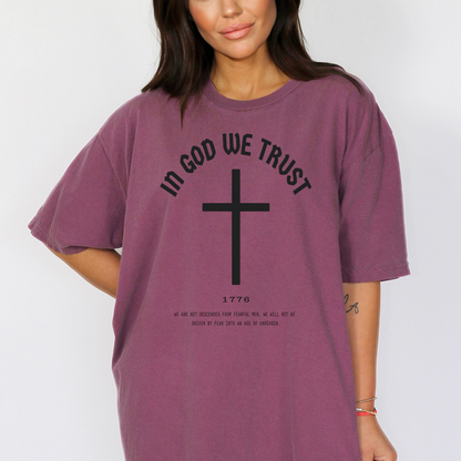 In God We Trust Lady Liberty - Unisex Garment-Dyed Heavyweight Tee