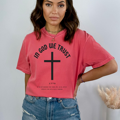 In God We Trust Lady Liberty - Unisex Garment-Dyed Heavyweight Tee