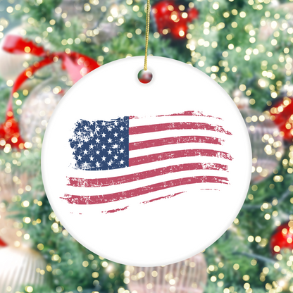 American Flag - Ceramic Ornament