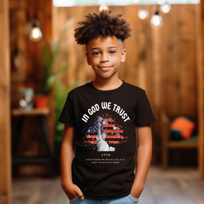 In God We Trust Red White and Blue - Youth Short Sleeve T-Shirt