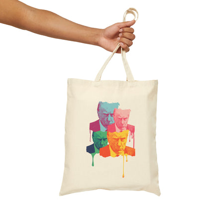 Trump Mugshot Drip - Cotton Canvas Tote Bag