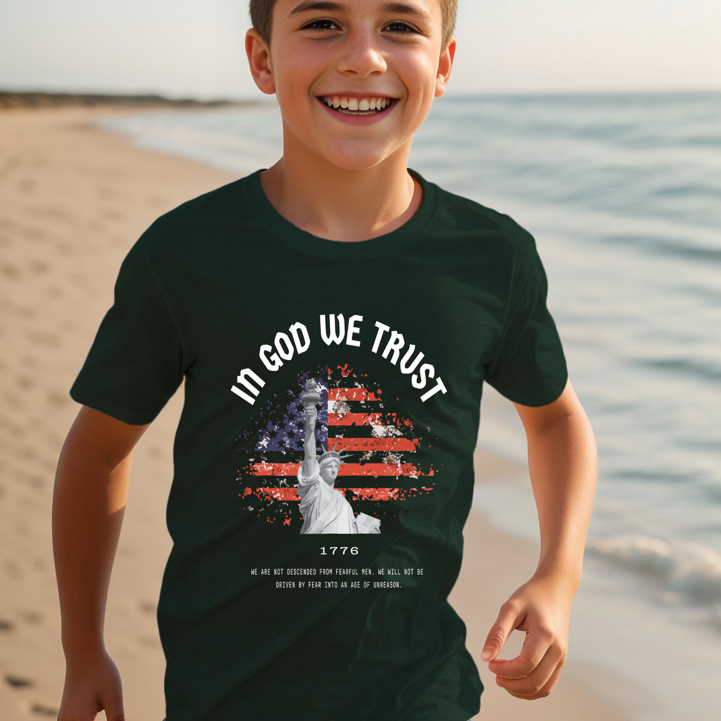 In God We Trust Red White and Blue - Youth Short Sleeve T-Shirt