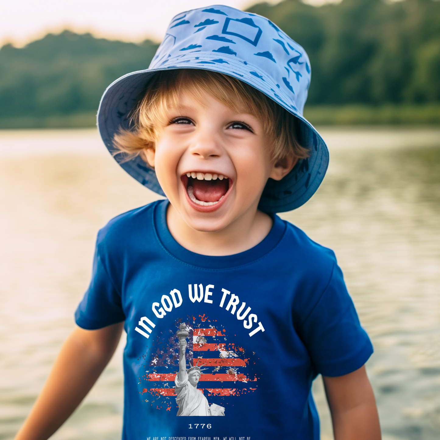 In God We Trust Red White and Blue - Youth Short Sleeve T-Shirt